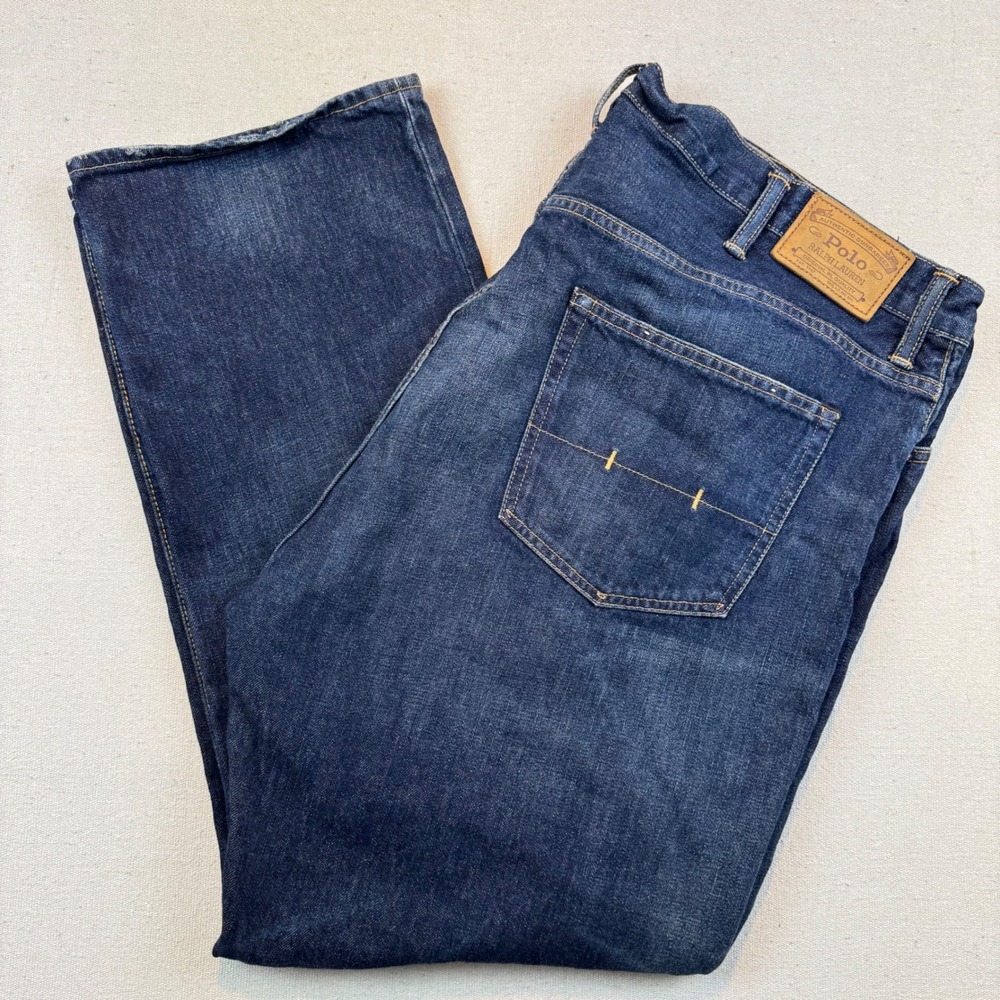 Polo Ralph Lauren 44Bx30 Jeans Men Blue Authentic Dungarees Straight Leg Y2K